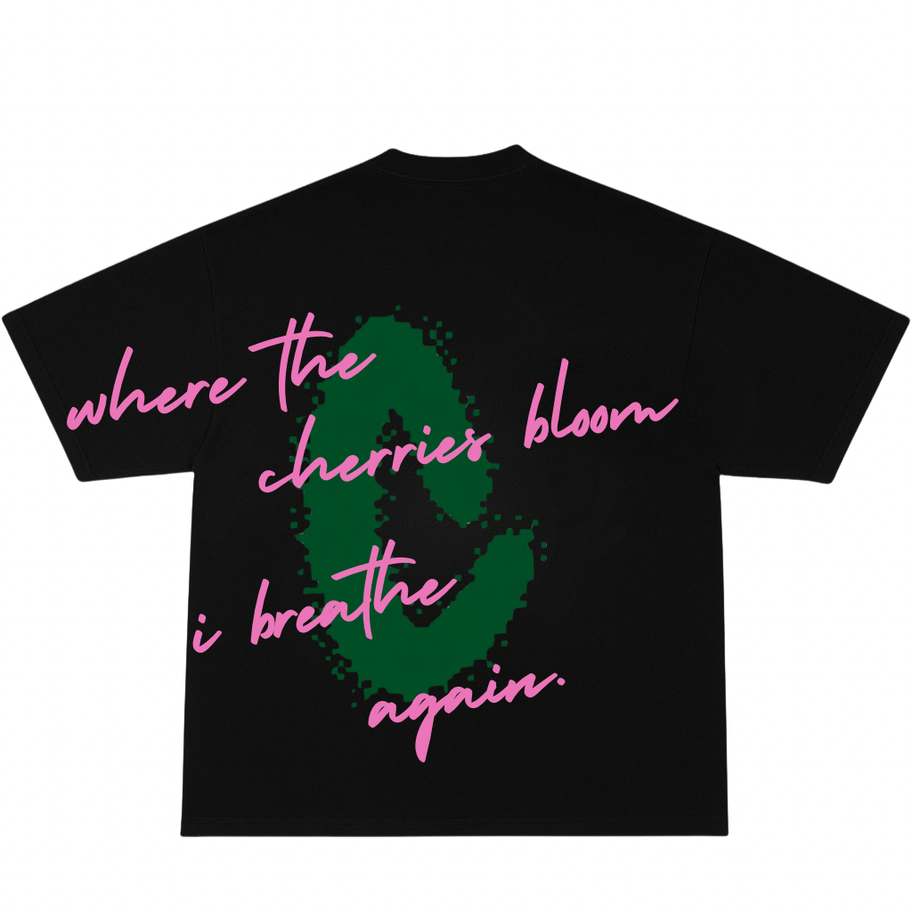 Cherry & Friends Box Fit 260GSM Black T-Shirt